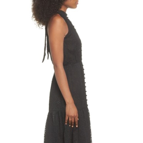 💐Black Button Front Textured Midi Dress💐 - Picture 4 of 8